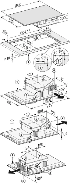 Индукционная варочная панель с вытяжкой Miele KMDA 7634 FL