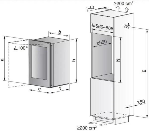 Встраиваемый винный шкаф V-ZUG WineCooler V4000 90 WC4T-51102 L черное стекло