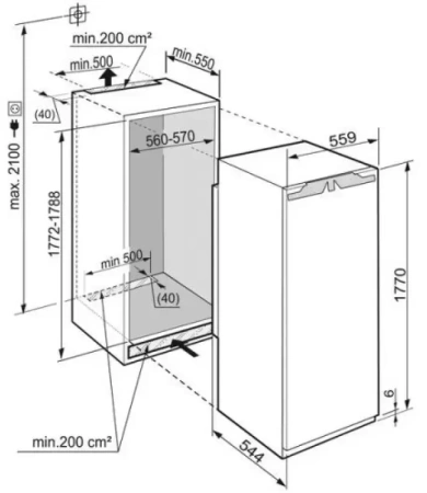 Встраиваемый холодильник Liebherr IKB 3514 Comfort BioFresh