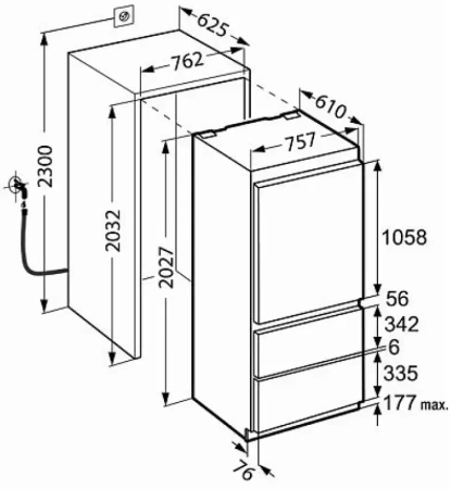 Встраиваемый холодильник Liebherr ECBN 5066 Premium Plus NoFrost