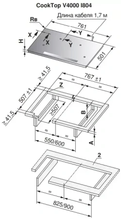 Варочная панель V-ZUG CookTop V4000 I804 CTI4T-31158