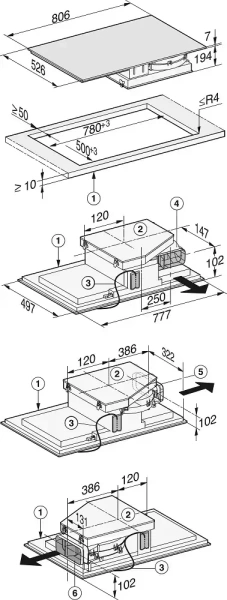 Индукционная варочная панель с вытяжкой Miele KMDA 7634 FR