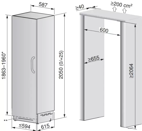 Встраиваемая морозильная камера V-ZUG V6000 Supreme FR6T-51099 R