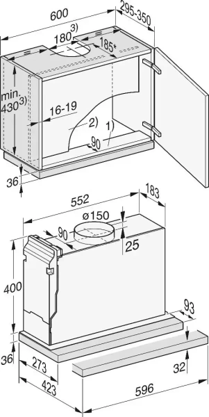 Встраиваемая вытяжка Miele DAS 2620 матовый черный