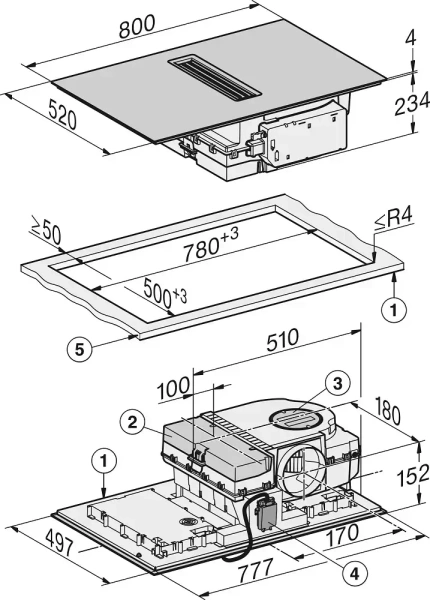 Варочная панель со встроенной вытяжкой Miele KMDA 7676 FL-U