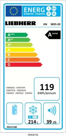 Морозильник Liebherr GN 3835 Comfort NoFrost